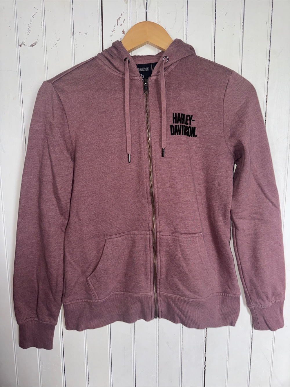 Harley-Davidson Zip-Up Hoodie Dusty Mauve Size S